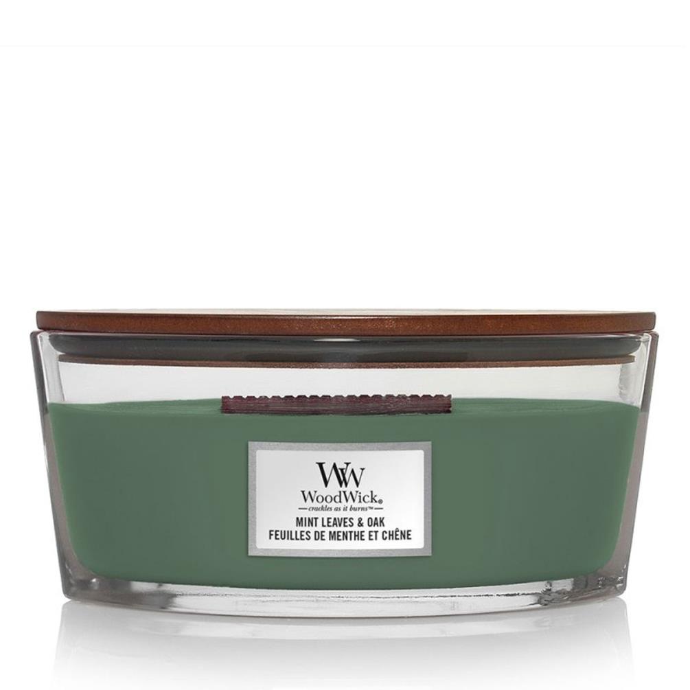 WoodWick Mint Leaves & Oak HearthWick Ellipse Jar Candle £20.99